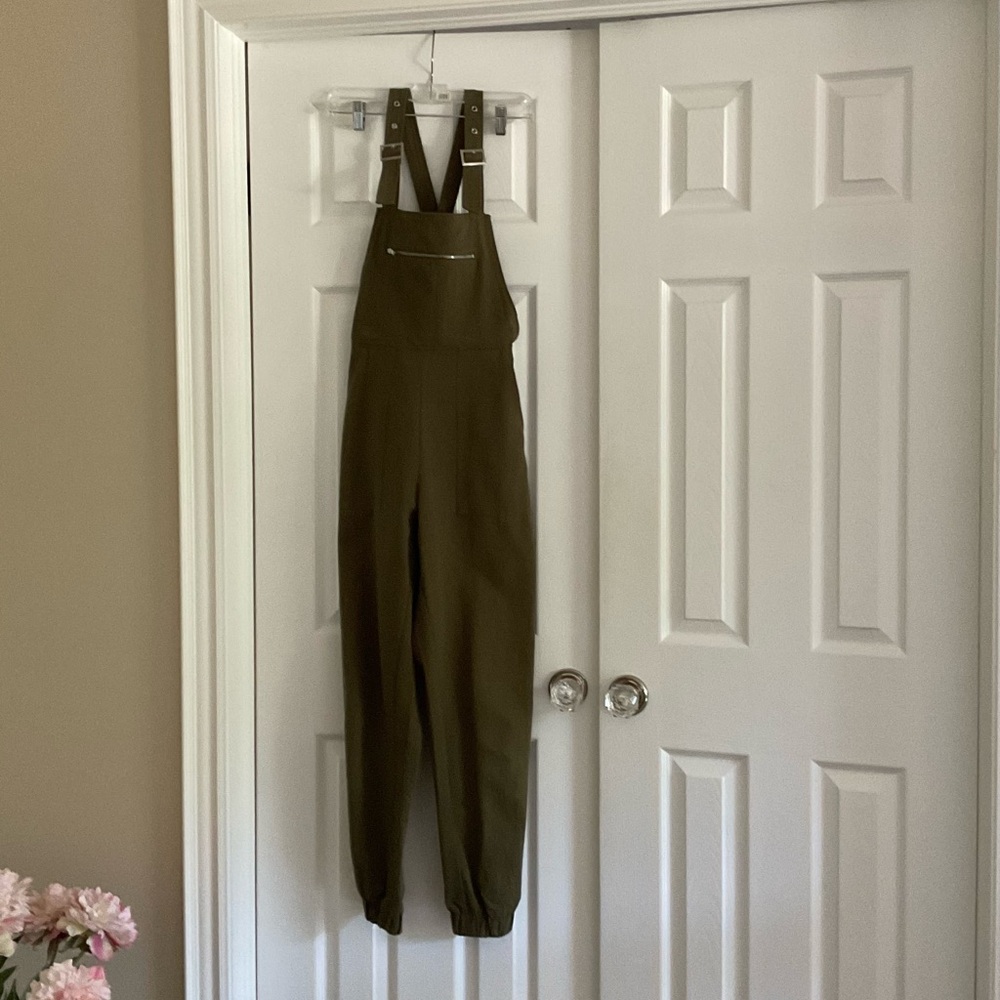 Olive Green Cotton Canvas Overalls size S